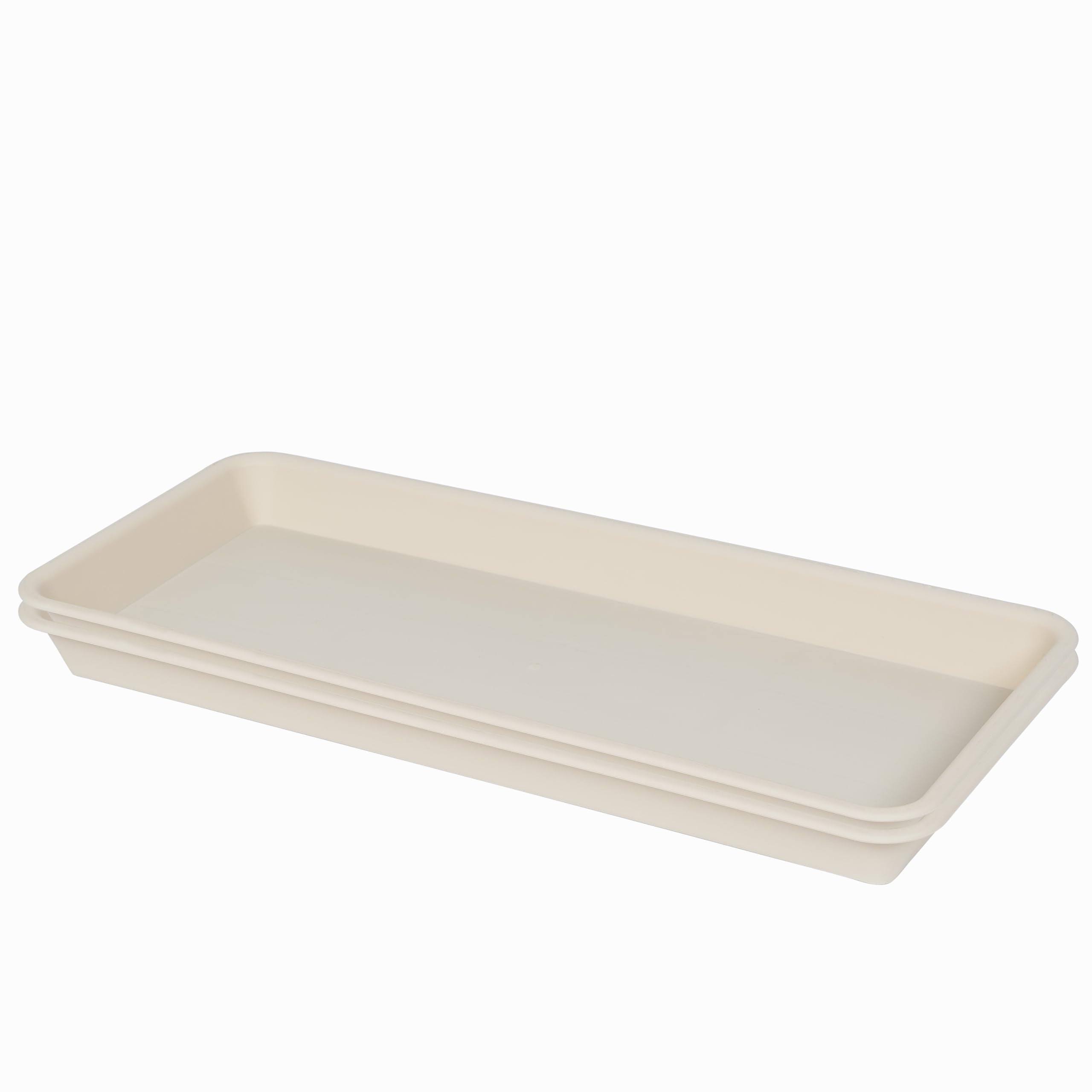 VUWEZ 6 Pack Plastic Plant Tray Saucer Rectangular, Heavy Duty Planter Saucers for Indoors, Plant Water Drip Trays for Flower Pot Planter, Windowsill Pot Tray, Seed Starting Growing Trays