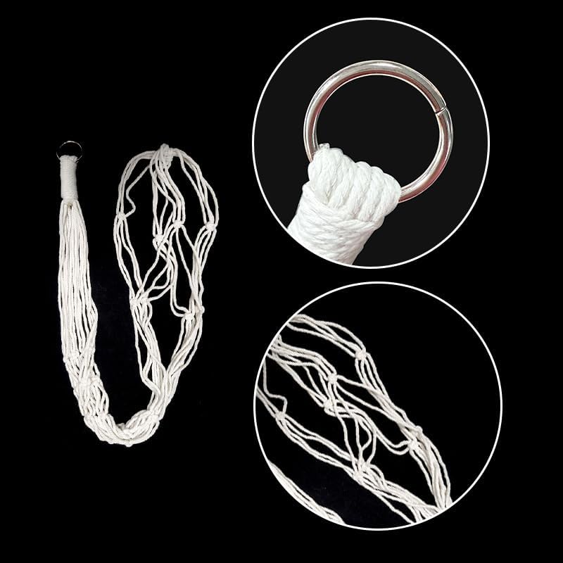 Macrame Plant Hangers 3 Pack, Hanging Plant Holders for Indoor Plants, Handmade Woven Cotton Rope Hanger Kits, Decorative Flower Pot Holders for Home & Garden Decor（Plants Not Included）