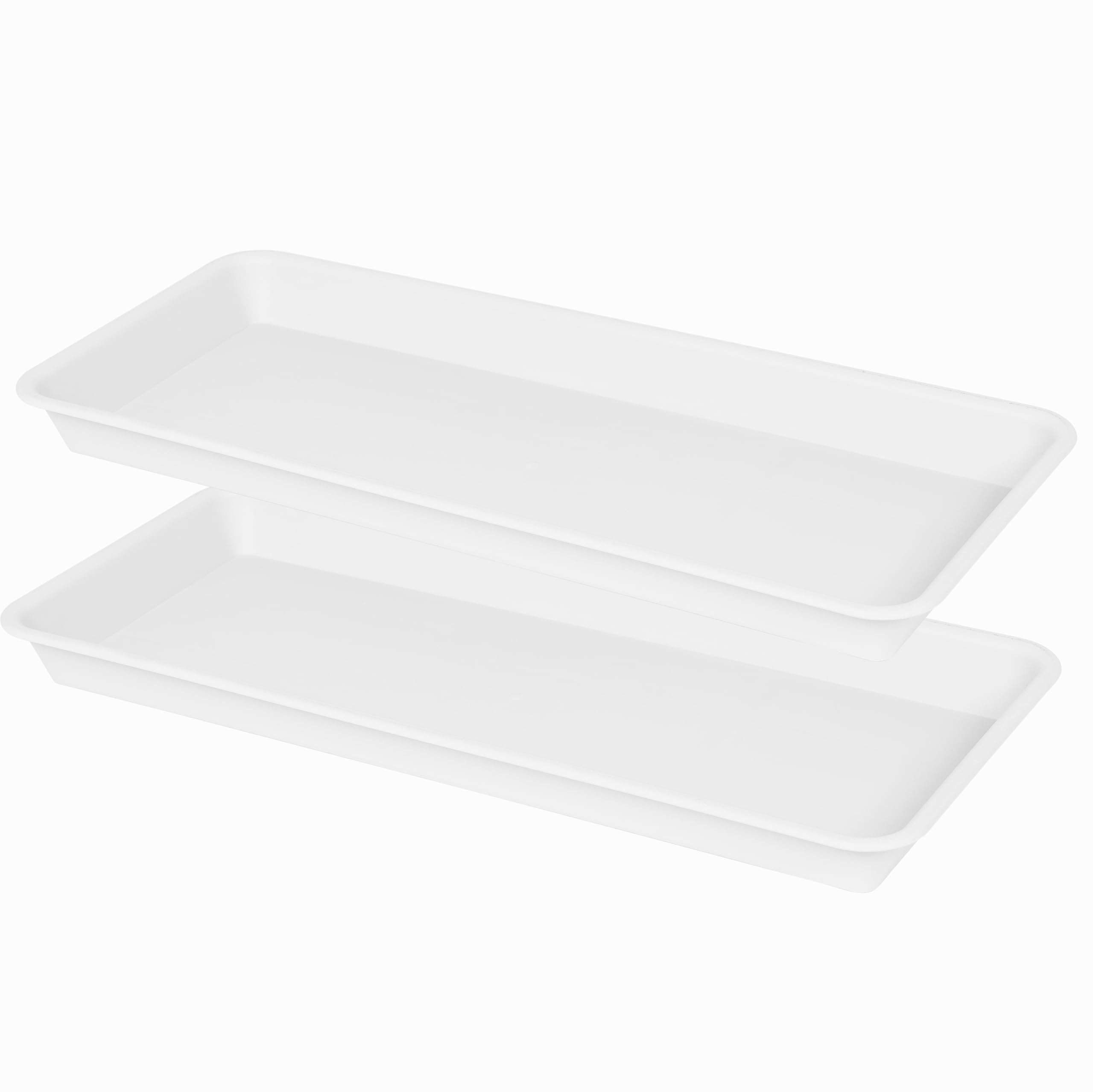 VUWEZ 6 Pack Plastic Plant Tray Saucer Rectangular, Heavy Duty Planter Saucers for Indoors, Plant Water Drip Trays for Flower Pot Planter, Windowsill Pot Tray, Seed Starting Growing Trays