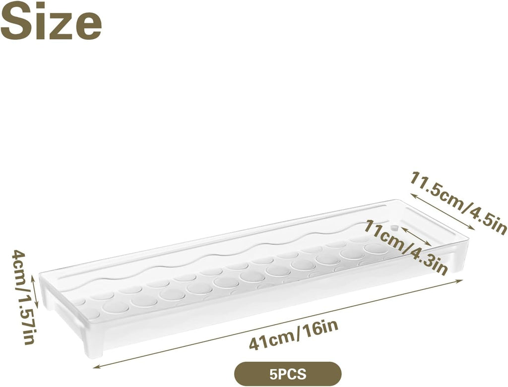 5 PCS Plastic Plant Tray Saucer, Rectangular Windowsill Plant Drainage Stand for Indoors Outdoor, White Water Drip Tray for Succulent Pot Planter, 16 x 4.5 x 1.6 Inch