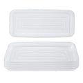 Idyllize Rectangular 5 Pieces of 15 by 6 Inch Clear Thick Plastic Heavy Duty Sturdy Plant Saucer Drip Trays for pots, Window Sills and Window Shelf (15"x6")