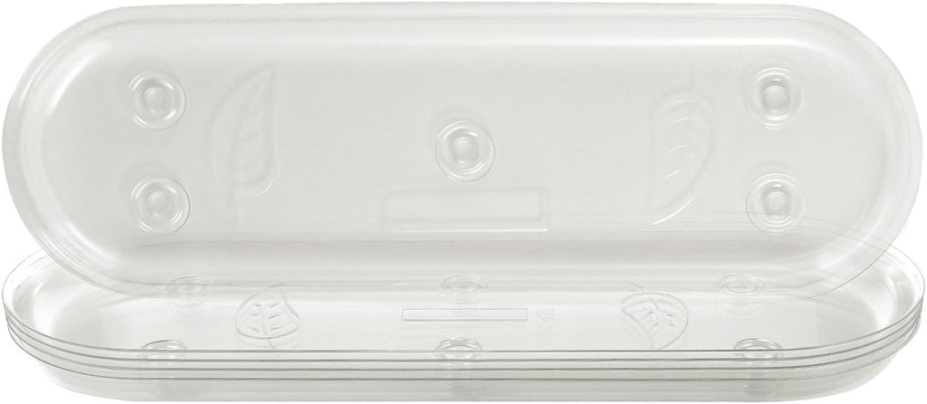 Idyllize Rectangular 5 Pieces of 15 by 6 Inch Clear Thick Plastic Heavy Duty Sturdy Plant Saucer Drip Trays for pots, Window Sills and Window Shelf (15"x6")
