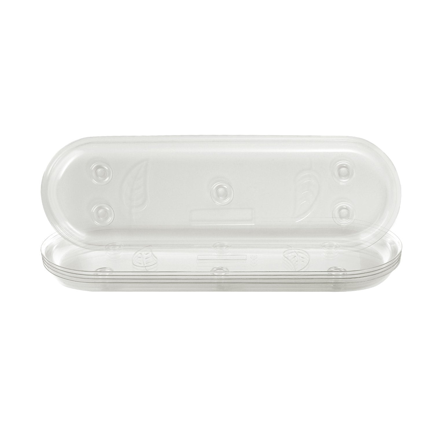 Idyllize Rectangular 5 Pieces of 15 by 6 Inch Clear Thick Plastic Heavy Duty Sturdy Plant Saucer Drip Trays for pots, Window Sills and Window Shelf (15"x6")