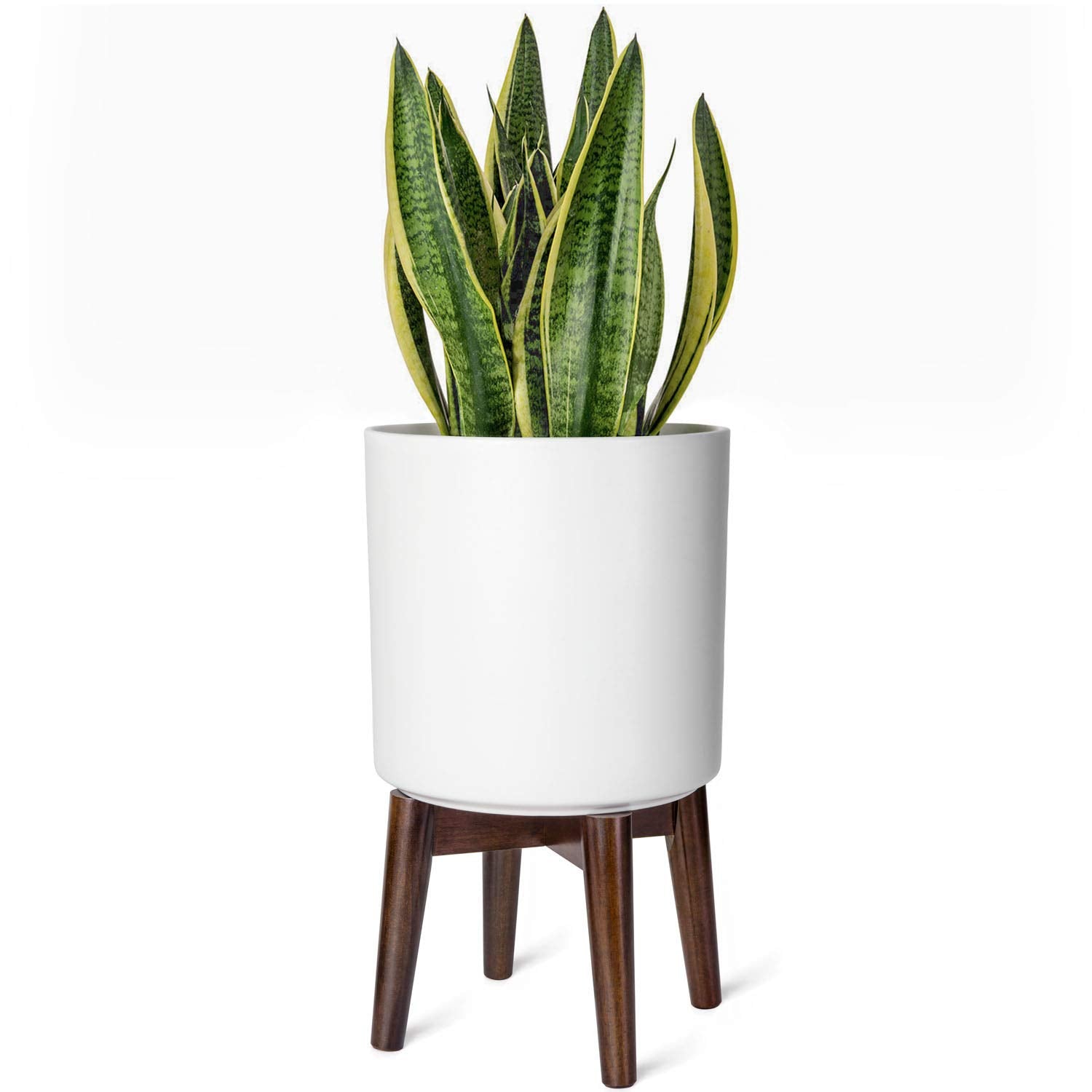 Mkono Plant Stand Mid-Century Modern Indoor (Plant and Pot NOT Included) Flower Holder Home Decor, Brown