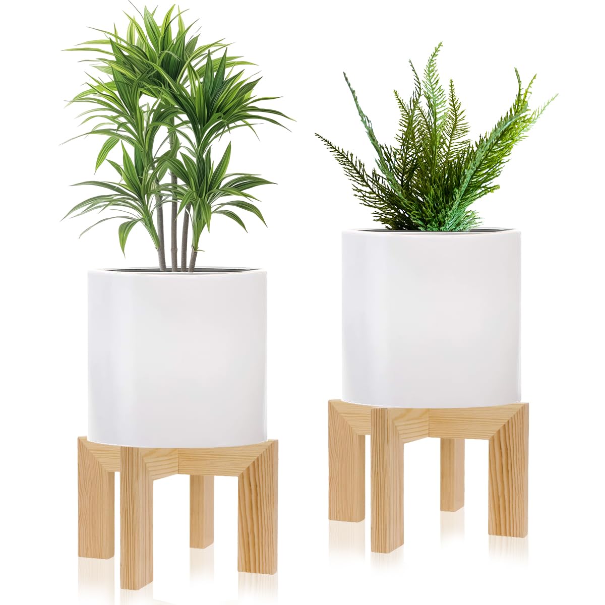 hismocal Wood Plant Stand Indoor/Outdoor for Plants, Large Size Planter Stand Holder,Sturdy and Stable Flower Pot Stand,Fits Most Size Flower Pots In Room(1 Pack)