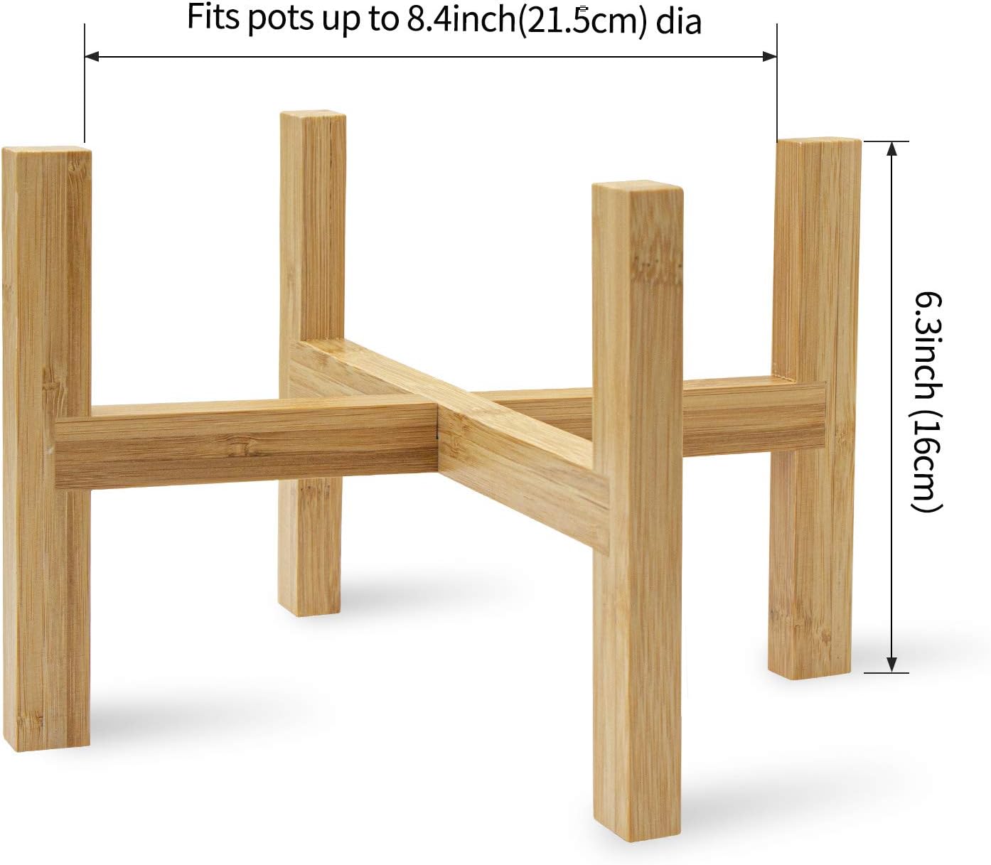 DAORFAA Bamboo Plant Stand, Flower Potted Holder, up to 8 Inch Pot - Nature, Mid Century Modern (Pot Not Included) (1 Pack)