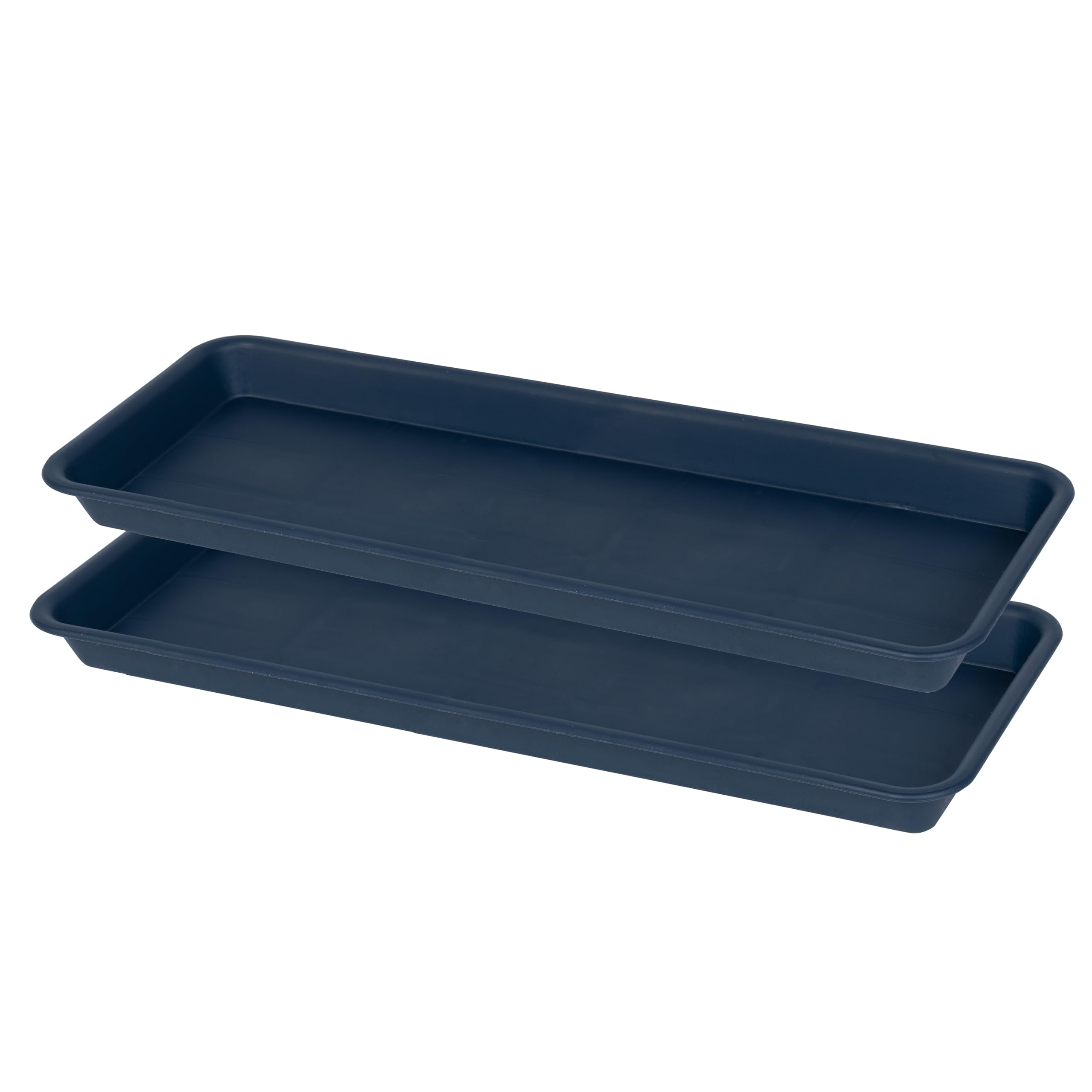VUWEZ 6 Pack Plastic Plant Tray Saucer Rectangular, Heavy Duty Planter Saucers for Indoors, Plant Water Drip Trays for Flower Pot Planter, Windowsill Pot Tray, Seed Starting Growing Trays