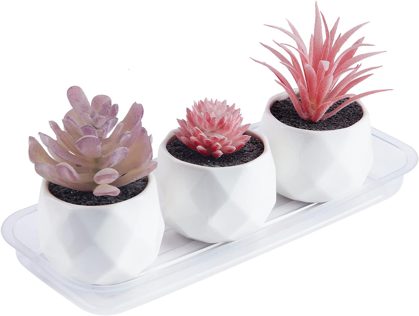 Idyllize Rectangular 5 Pieces of 15 by 6 Inch Clear Thick Plastic Heavy Duty Sturdy Plant Saucer Drip Trays for pots, Window Sills and Window Shelf (15"x6")