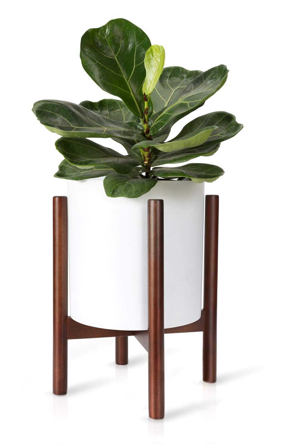 Mkono Plant Stand Mid Century Wood Flower Pot Holder (Plant Pot NOT Included) Modern Potted Stand Indoor Display Rack Rustic Decor, Up to 10 Inch Planter, Natural