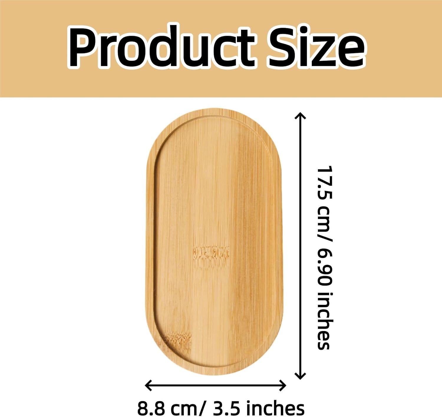 3 Pack Oval Plant Tray Sturdy Bamboo Saucer for Indoor Succulents and Flowers Windowsill Plant Tray and Snack Plate