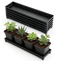 RooTrimmer 5 Pack Plastic Plant Saucer (17"x3"x1.5"), Rectangular Window Sill Plant Pot Trays with Removable Drainage Hole, Thick Windowsill Saucer Tray for 2.8 inch (7CM) Flower Nursery Pots (Black)