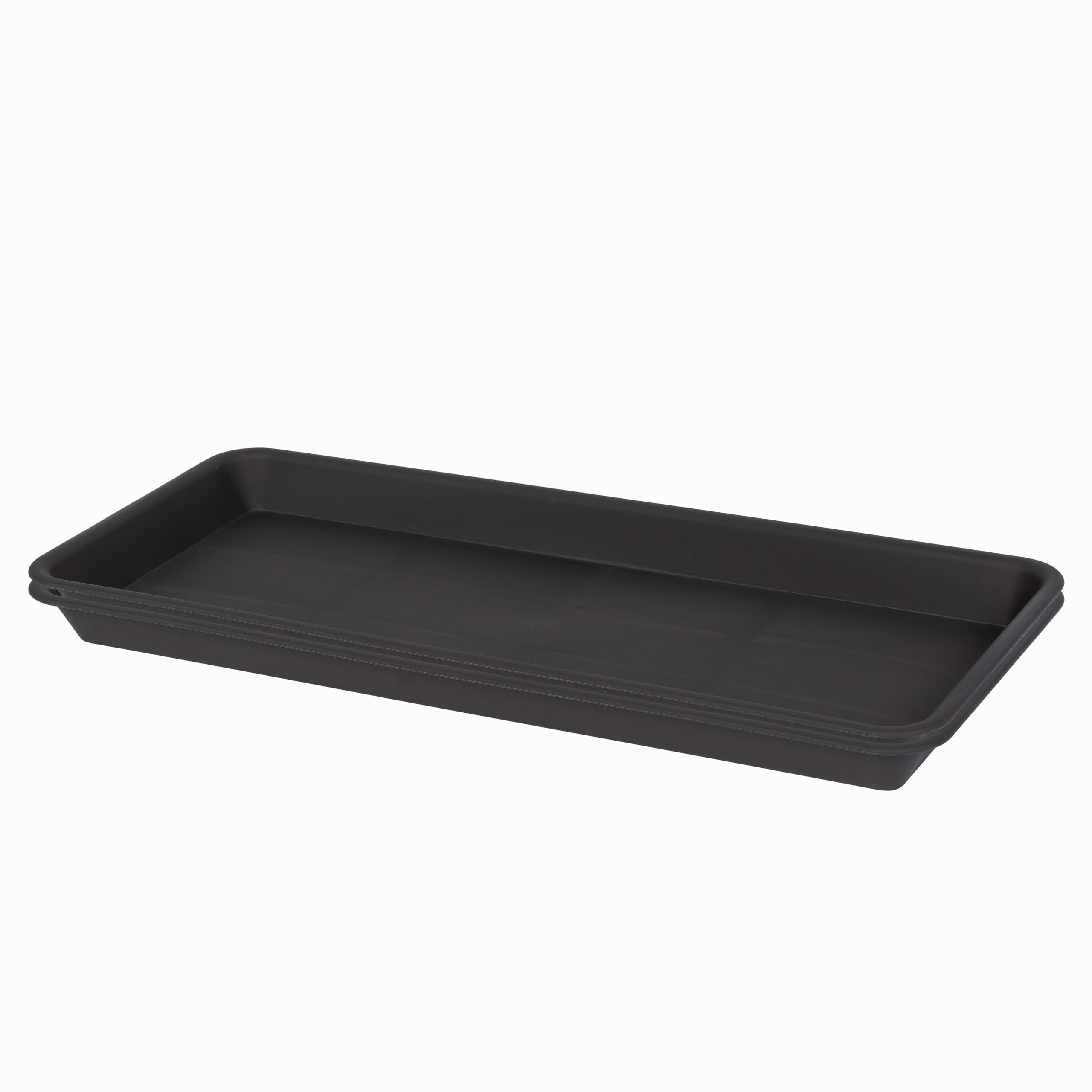 VUWEZ 6 Pack Plastic Plant Tray Saucer Rectangular, Heavy Duty Planter Saucers for Indoors, Plant Water Drip Trays for Flower Pot Planter, Windowsill Pot Tray, Seed Starting Growing Trays