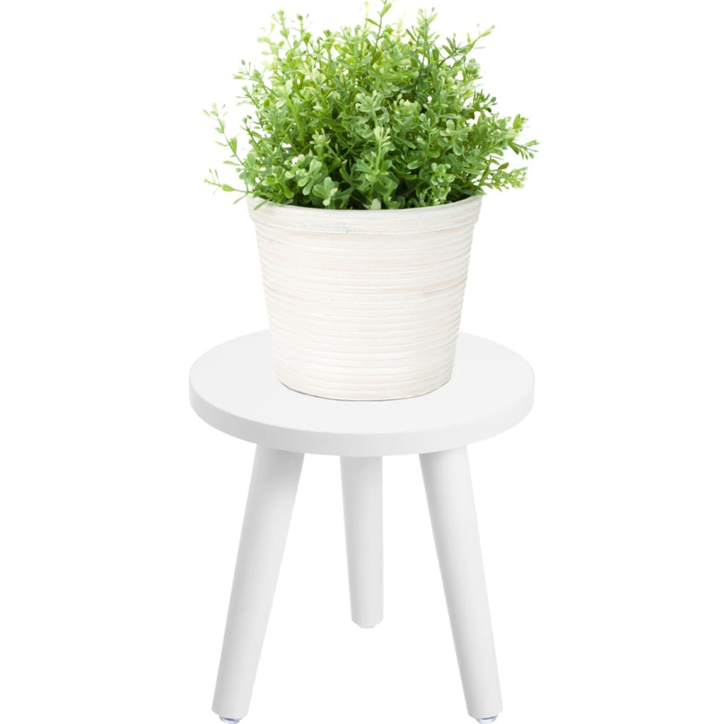 Samll Plant Stand Indoor/Outdoor for Plants,Wood White Planter Stands Holder Mid Century Pedestal Shelf,Sturdy Short Flower Rack Boho Short Plant Table 8.6"Tall Wooden Plants Stool for Garden,Patio