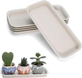 UOIENRT 5 Packs Rectangular Plastic Plant Saucers Tray, Window Sill Plant Tray, Drip Trays for Potted Plants, Plant Trays for Indoors No Holes for Window Sills and Window Shelf (11.8 x 5.3 x 1.1 Inch)