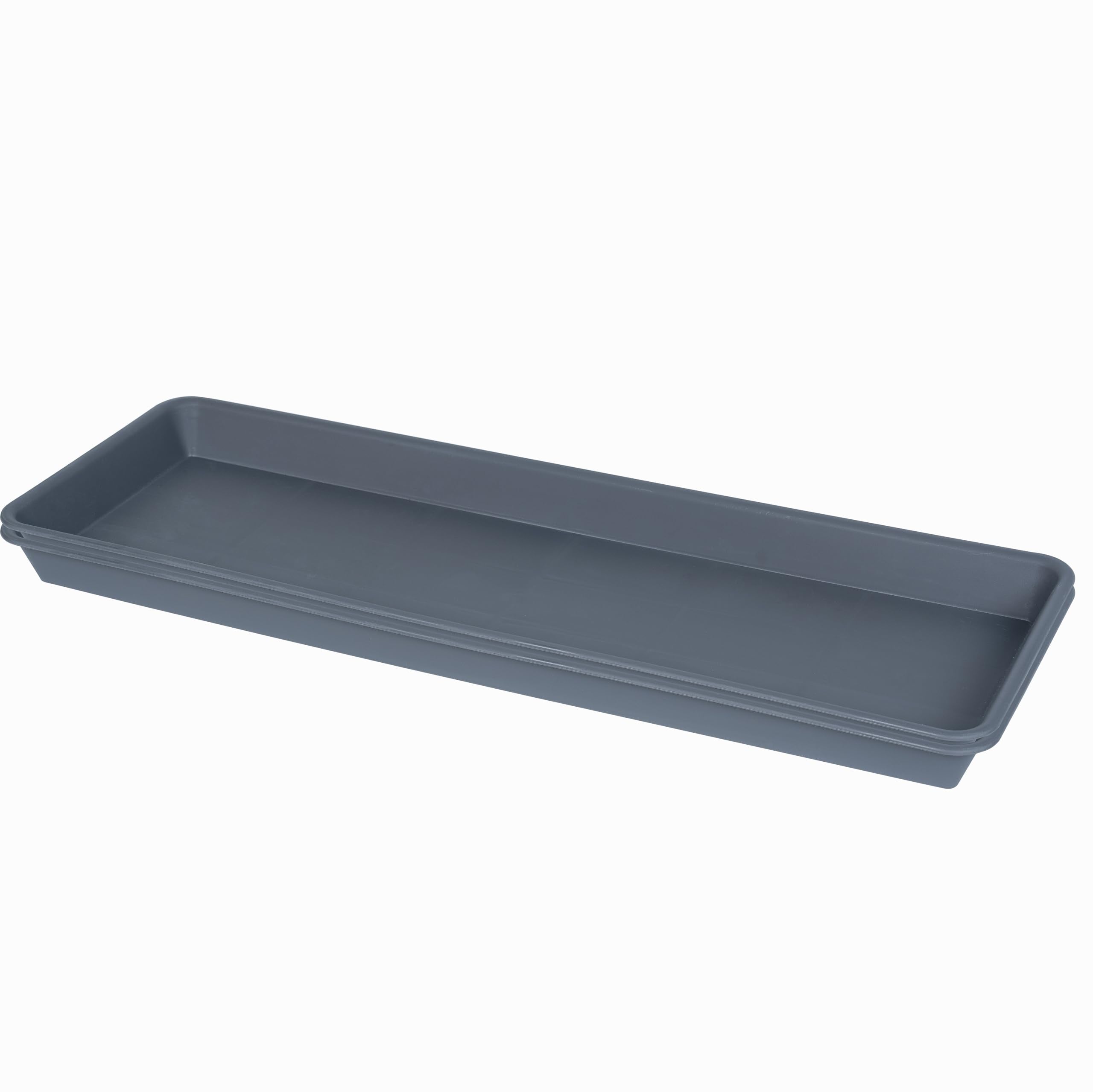 VUWEZ 6 Pack Plastic Plant Tray Saucer Rectangular, Heavy Duty Planter Saucers for Indoors, Plant Water Drip Trays for Flower Pot Planter, Windowsill Pot Tray, Seed Starting Growing Trays
