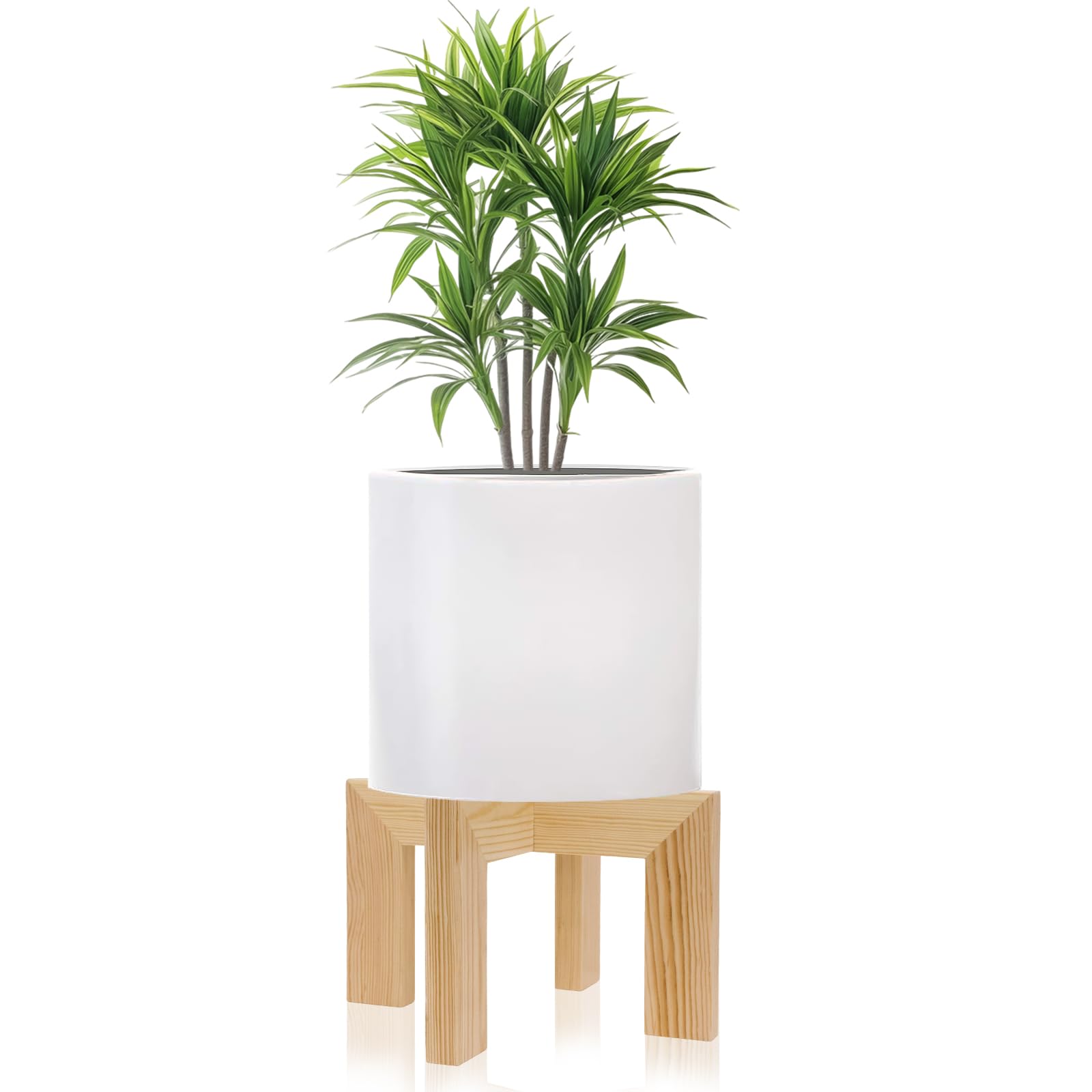 hismocal Wood Plant Stand Indoor/Outdoor for Plants, Large Size Planter Stand Holder,Sturdy and Stable Flower Pot Stand,Fits Most Size Flower Pots In Room(1 Pack)