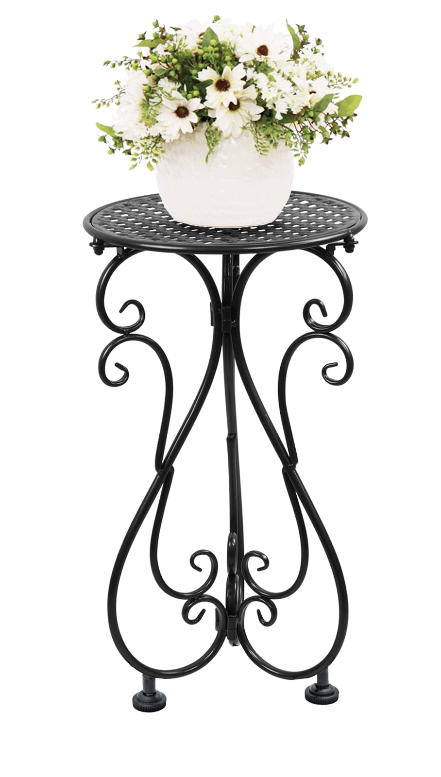 NAKUPE 4-Pack Metal Plant Stand for Indoor Outdoor, Heavy Duty Flower Pot Stands for Multiple Plants, Rustproof Iron Planter Holder Display Shelf for Patio Home Garden Porch Balcony(Black)