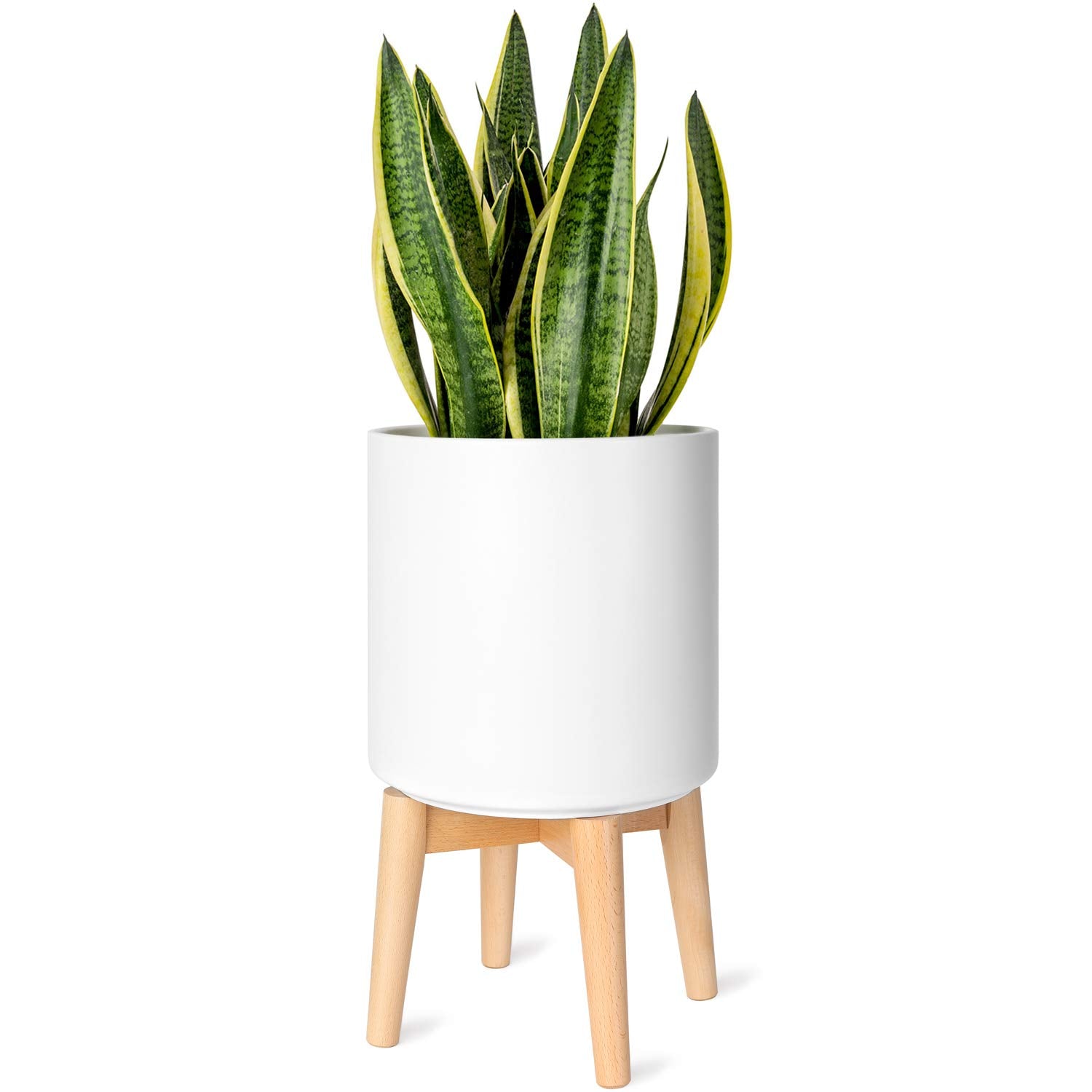 Mkono Plant Stand Mid-Century Modern Indoor (Plant and Pot NOT Included) Flower Holder Home Decor, Brown