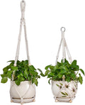 2 Pack Plant Hanger - 29.5" & 23.5" Hanging Planters, Handmade Cotton Rope Plant Holder Fits 3.9"-11.8" Flower Pots Indoor & Outdoor Boho Home Decor (POTS NOT Included)