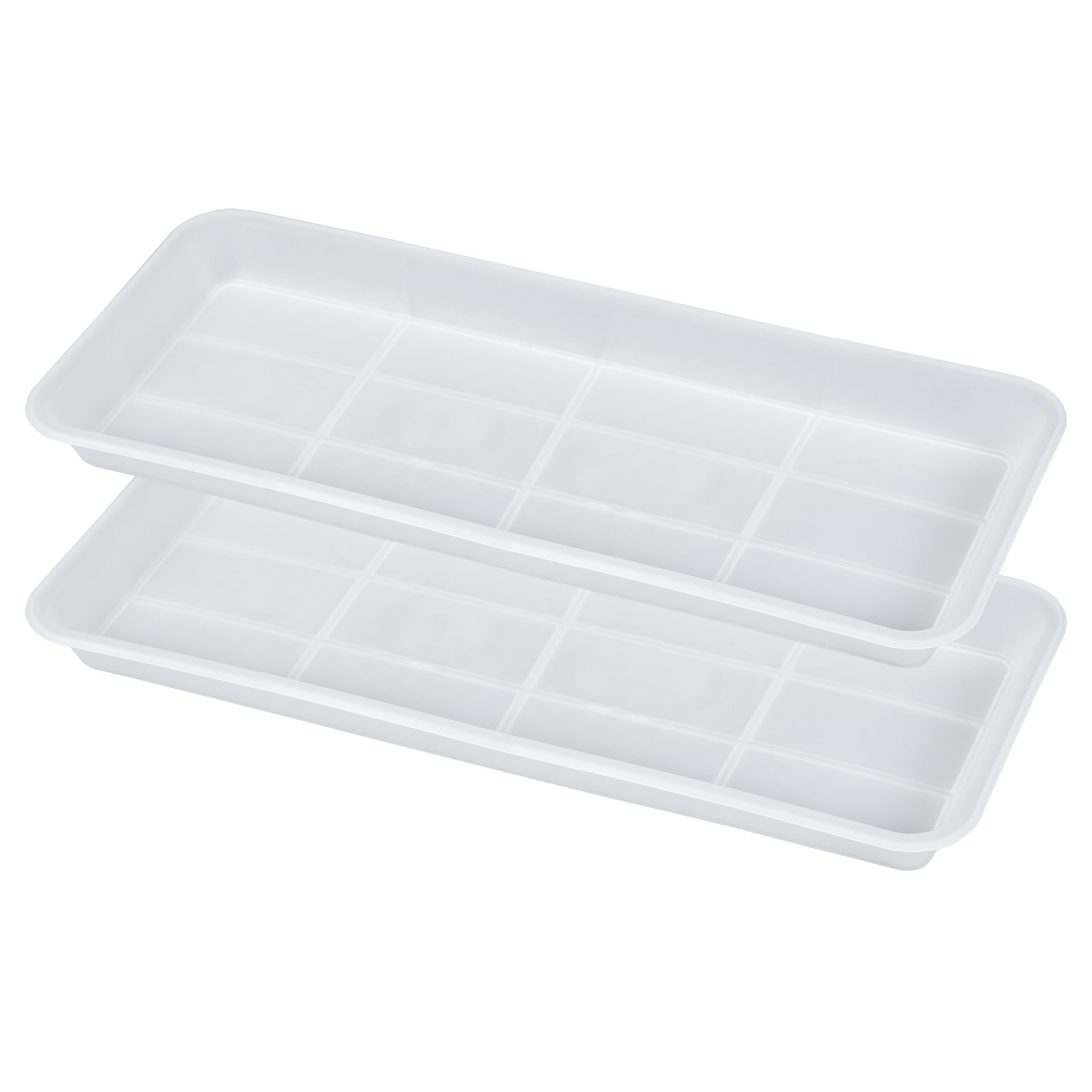 VUWEZ 6 Pack Plastic Plant Tray Saucer Rectangular, Heavy Duty Planter Saucers for Indoors, Plant Water Drip Trays for Flower Pot Planter, Windowsill Pot Tray, Seed Starting Growing Trays