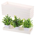 6 PCS Plastic Plant Tray Saucer, Rectangular Window Sill Plant Tray for Indoors Outdoor Flower Pots for Window Shelf, Clear Thick Plastic Plant Trays for Succulent Pot Planter, Square Plant Saucers
