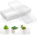 Kingrol 16 Pack Rectangular Plant Drip Trays, Clear Plant Saucers for Indoors, Thick Plastic Window Sill Plant Trays for Flower Pot Planter