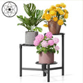 3 Tier Large Plant Stand Indoor with 7.9 Inch Wide Tray, Tiered Corner Metal Outdoor Flower Holder Stand, Folding Tall Rack for Display Shelf for Patio Porch Balcony - BlackDisk