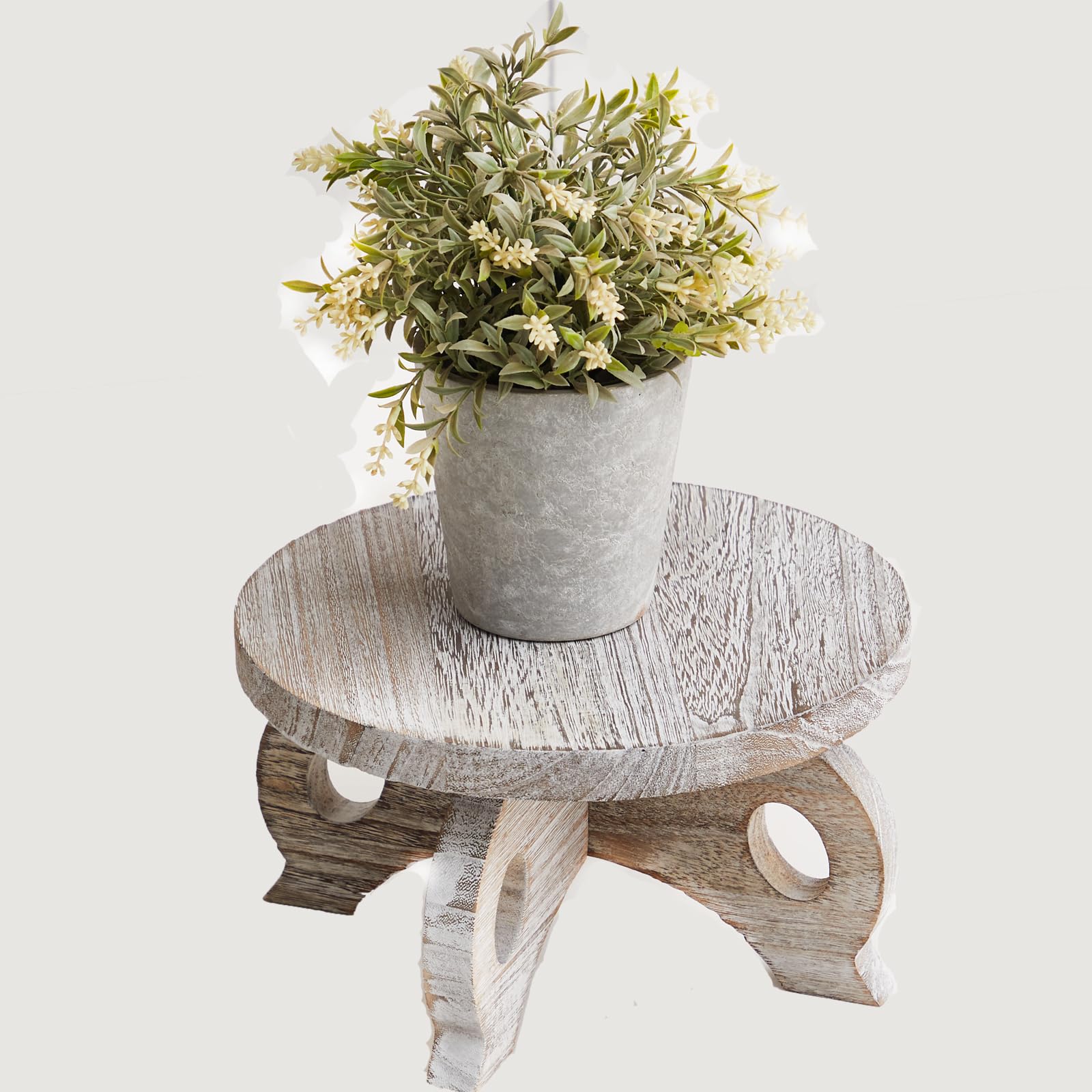 Decorative Corner Planter Wooden Plant Stands Indoor Plant Holder Riser Round Display Stands Farmhouse Display Stool Flower Holder Pedestal Board Pine