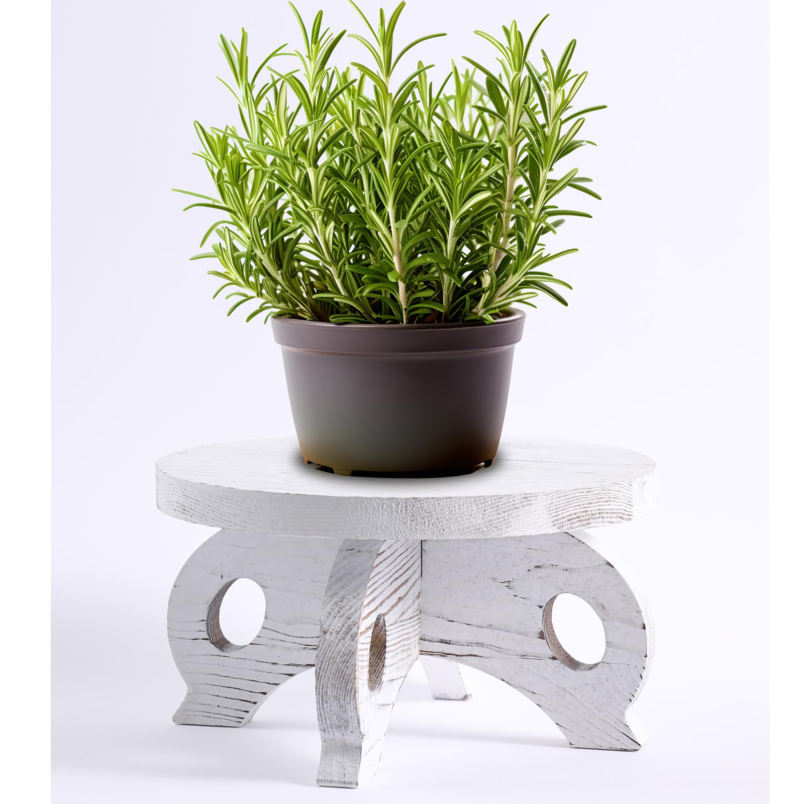 Decorative Corner Planter Wooden Plant Stands Indoor Plant Holder Riser Round Display Stands Farmhouse Display Stool Flower Holder Pedestal Board Pine