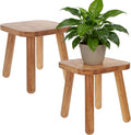 YEXEXINM 2 Pack Wooden Plant Stand Indoor 9.25” Small Plant Stool Square Wood Plant Stand for Large Plants Sturdy and Stable Flower Pot Stand Holder for Living Room, Balcony, Office, Holds 300 lbs