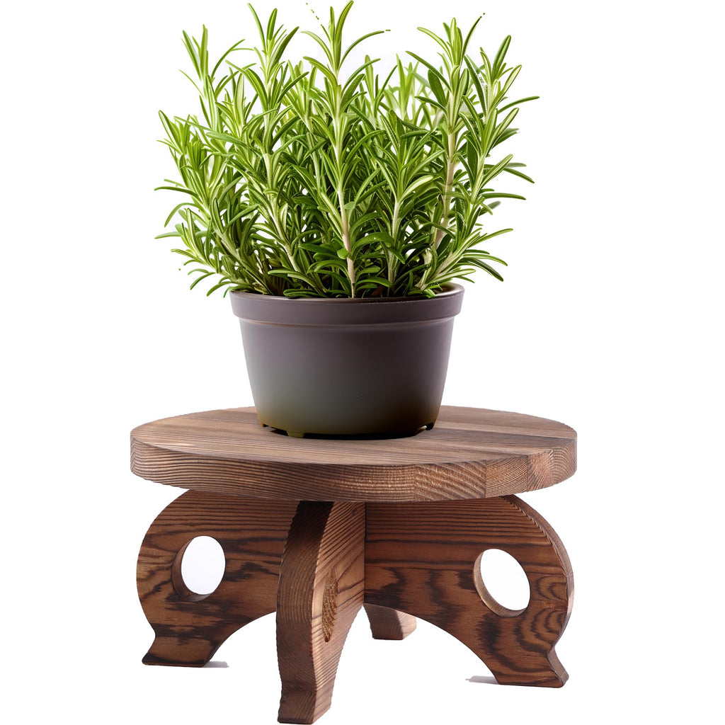 Decorative Corner Planter Wooden Plant Stands Indoor Plant Holder Riser Round Display Stands Farmhouse Display Stool Flower Holder Pedestal Board Pine