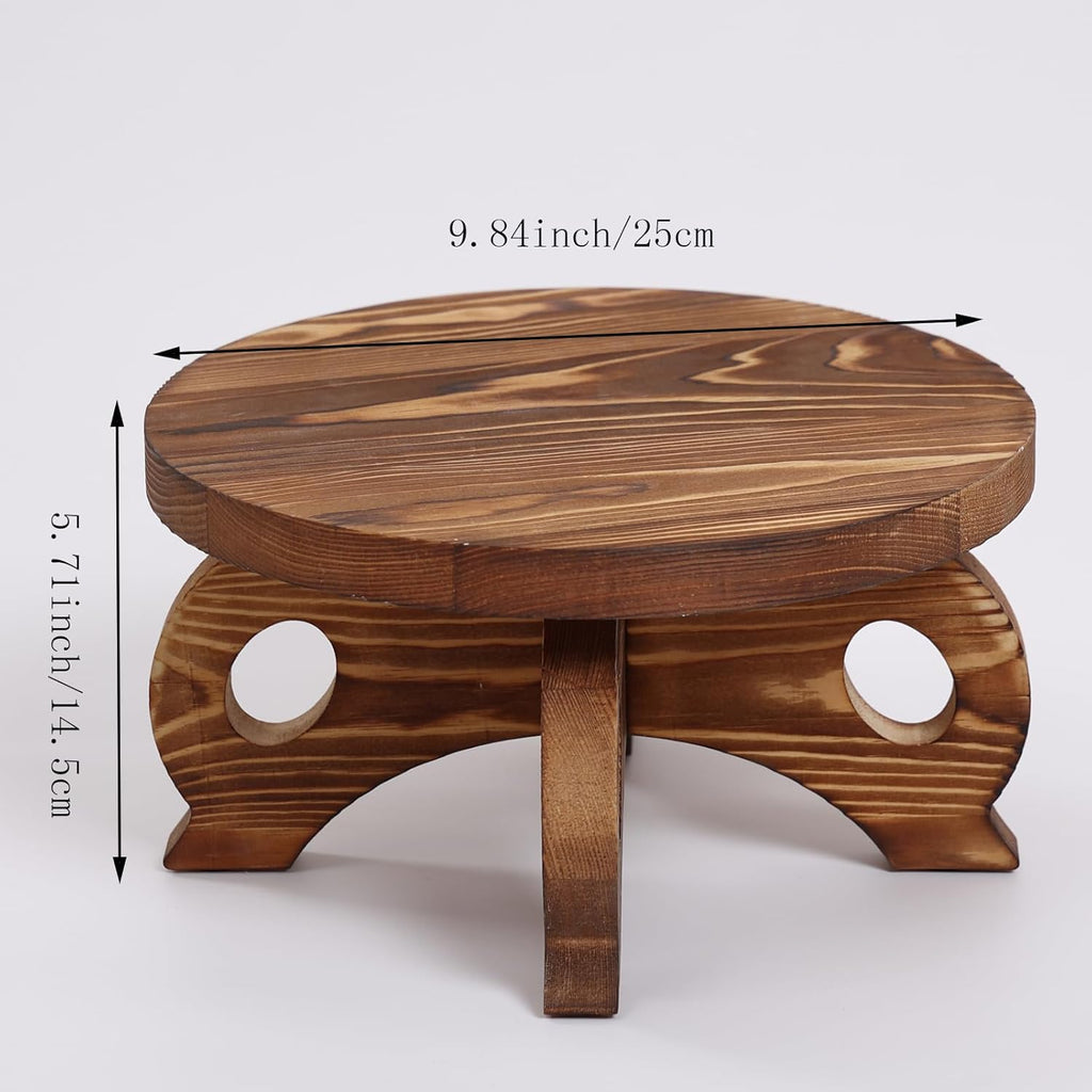 Decorative Corner Planter Wooden Plant Stands Indoor Plant Holder Riser Round Display Stands Farmhouse Display Stool Flower Holder Pedestal Board Pine